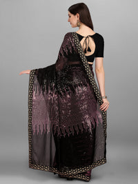 Thumbnail for NOZ2TOZ Women Party Wear Sequins Worked Black Colour Heavy Georgette Saree - Distacart