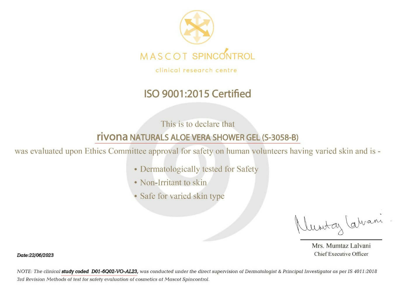 Rivona Naturals Aloe Vera Shower Gel - Distacart