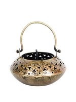 Thumbnail for CraftVatika Gold-Toned Metal Degchi Hanging Tealight Candle Holder - Distacart