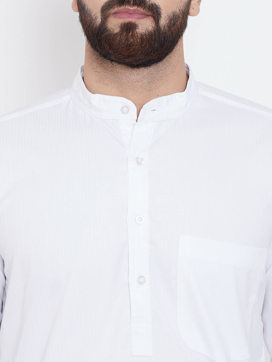 Even Apparels White Pure Cotton Men's Kurta With Band Collar - Distacart