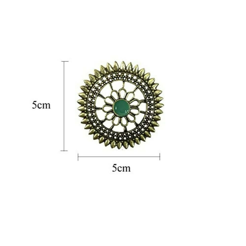 Tiaraa Green Golden Floral Antique Stud Fashion Earrings - Distacart