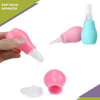 Thumbnail for Safe-O-Kid Silicone Baby Nasal Aspirator, Vacuum Sucker, Instant Relief From Blocked Baby Nose Cleaner, Pink - Distacart