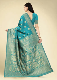 Thumbnail for NOZ2TOZ Women Party Wear Designer Rama Colour Banarasi Silk Saree - Distacart