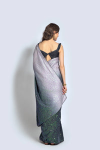 Thumbnail for NOZ2TOZ Women Party Wear Designer Black & Off white Colour Vichitra Silk Fabric Sequence Embroidery Worked Saree - Distacart
