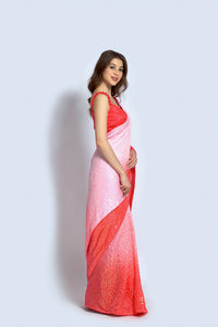 Thumbnail for NOZ2TOZ Women Party Wear Designer Peach & Off white Colour Vichitra Silk Fabric Sequence Embroidery Worked Saree - Distacart