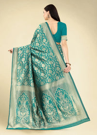 Thumbnail for NOZ2TOZ Women Party Wear Designer Rama Colour Banarasi Silk Saree - Distacart