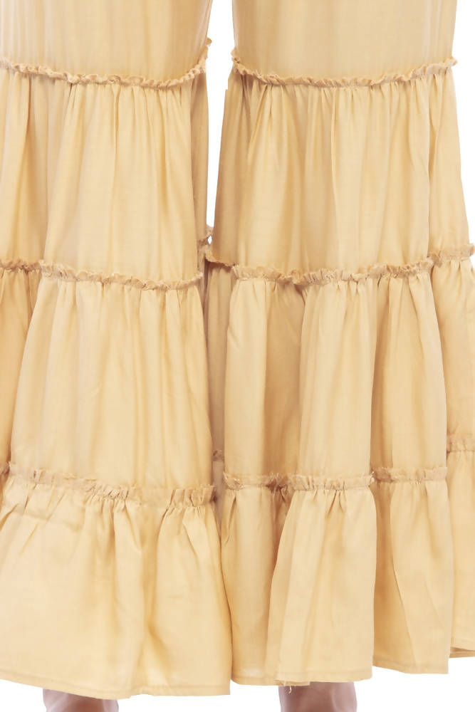 Mominos Fashion Reyon Cotton Golden Palazzo - Distacart