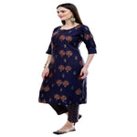 Thumbnail for Lagi Women's Blue Printed Straight Kurta & Pant (MC38B)