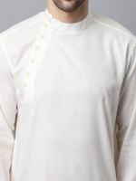 Thumbnail for Even Apparels White Cotton Pure Cotton Kurta With Side Placket - Distacart
