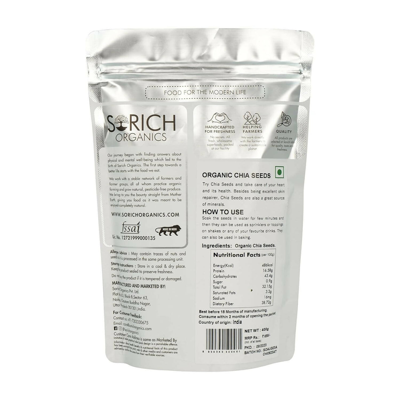 Sorich Organics Raw Chia Seeds - Distacart