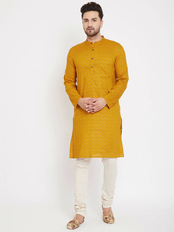 Even Apparels Yellow Rayon Wedding Men's Kurta For Haldi - Distacart