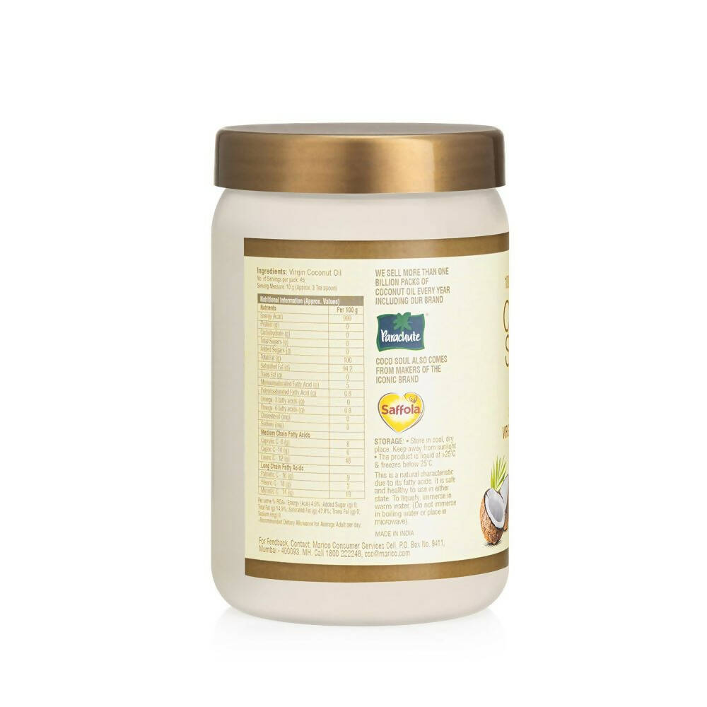 Coco Soul Cold Pressed Natural Virgin Coconut Oil - Distacart