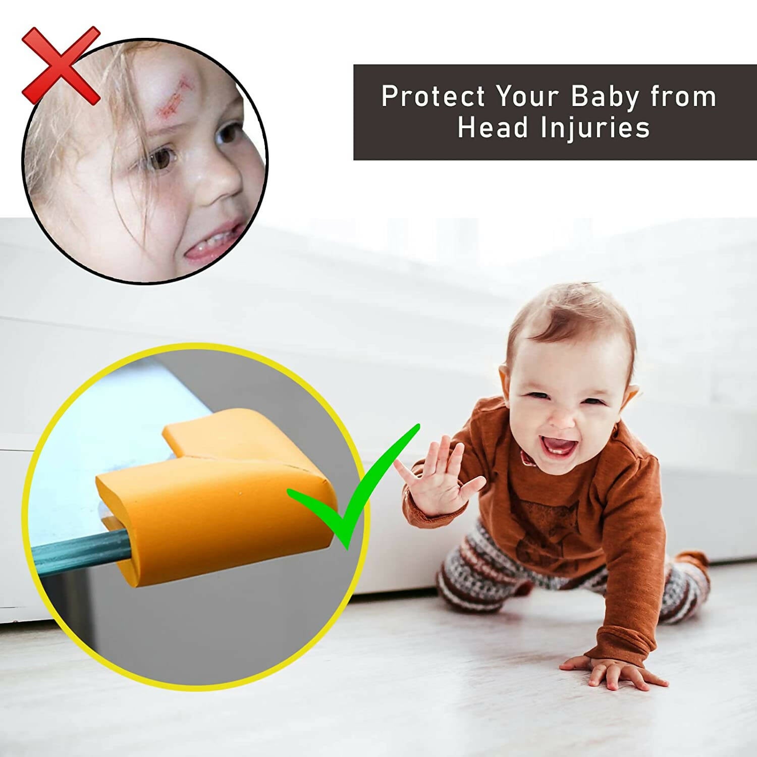 Safe-O-Kid Set of 8 Corner U Shaped Corner Guards for Kids safety- Yellow-Large - Distacart