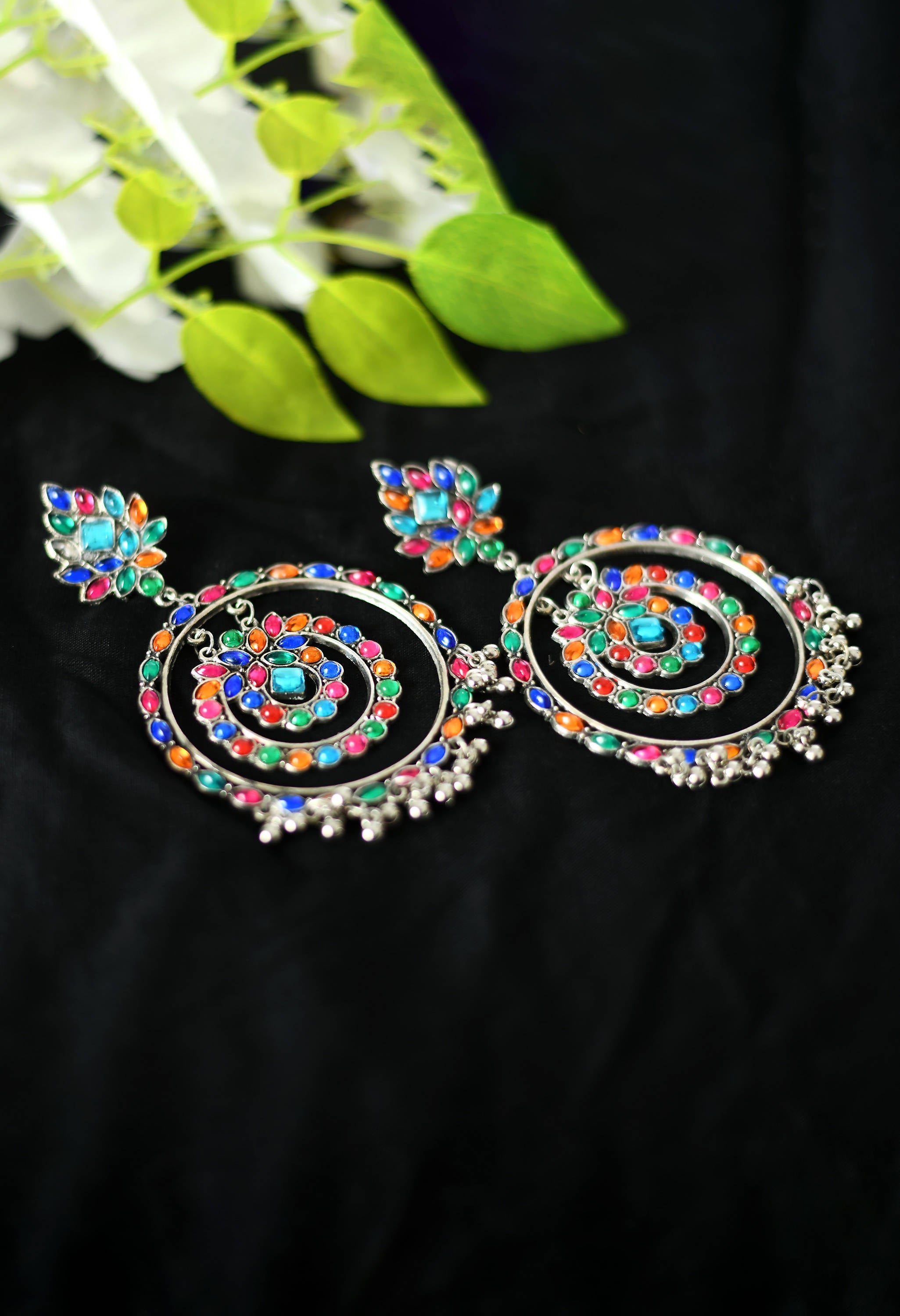 Mominos Fashion Johar Kamal Women's Multi Colour Kundan Circles Earrings - Distacart