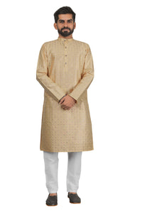 Thumbnail for DEIANA'S Fancy Embroidery kurta Payjama Set For Men's (Cream) - Distacart