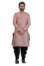 Thumbnail for DEIANA'S Fancy Black Dhoti Embroidery kurta Set For Men's (Peach) - Distacart