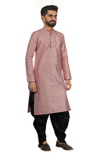 Thumbnail for DEIANA'S Fancy Black Dhoti Embroidery kurta Set For Men's (Peach) - Distacart