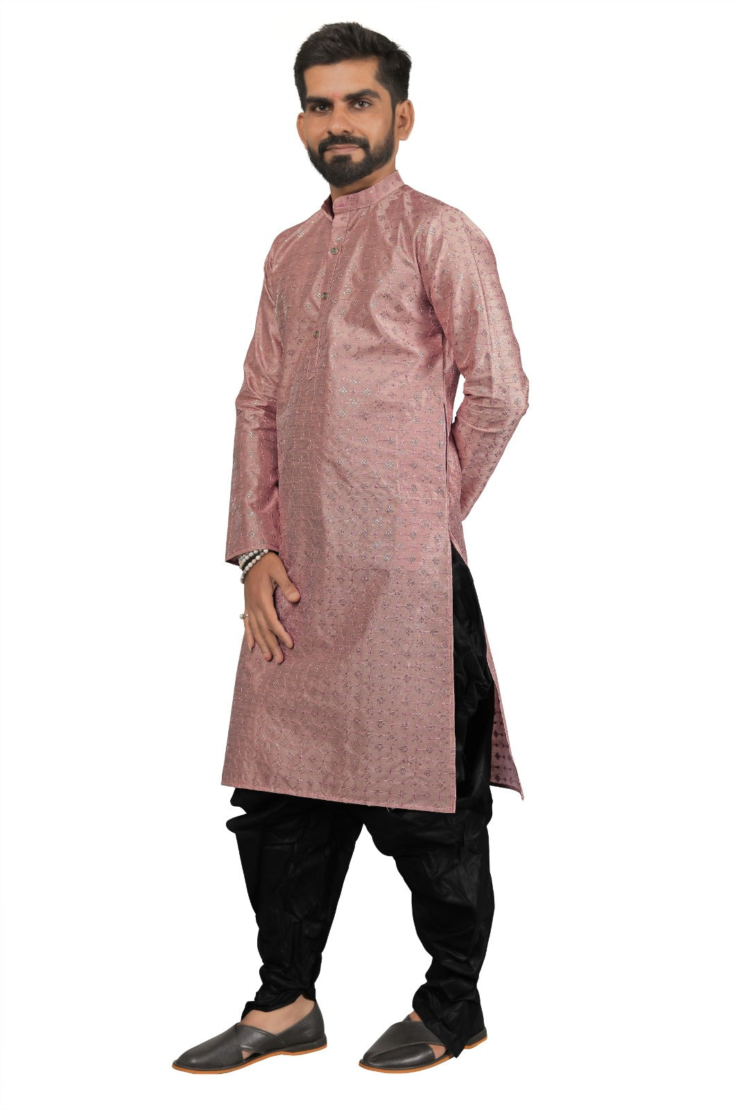 DEIANA'S Fancy Black Dhoti Embroidery kurta Set For Men's (Peach) - Distacart
