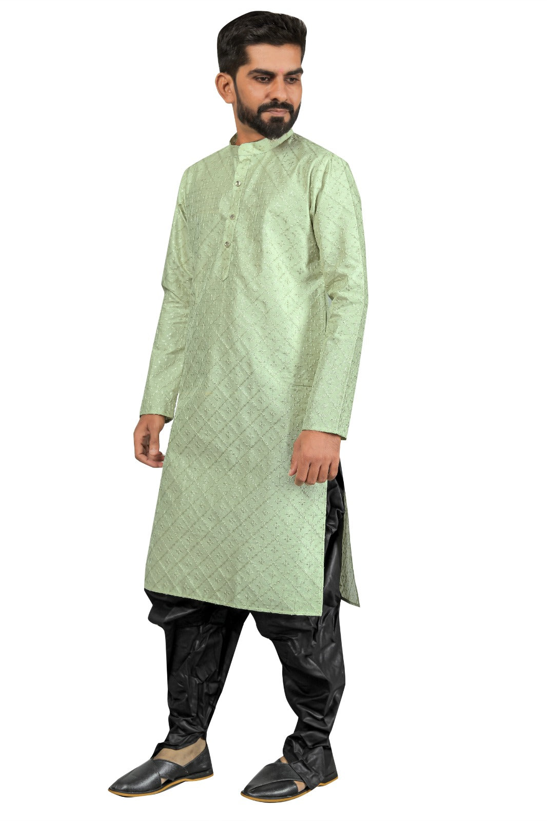 DEIANA'S Fancy Black Dhoti Embroidery kurta Set For Men's (Pista) - Distacart
