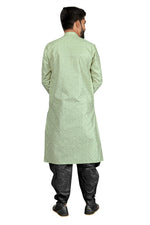 Thumbnail for DEIANA'S Fancy Black Dhoti Embroidery kurta Set For Men's (Pista) - Distacart