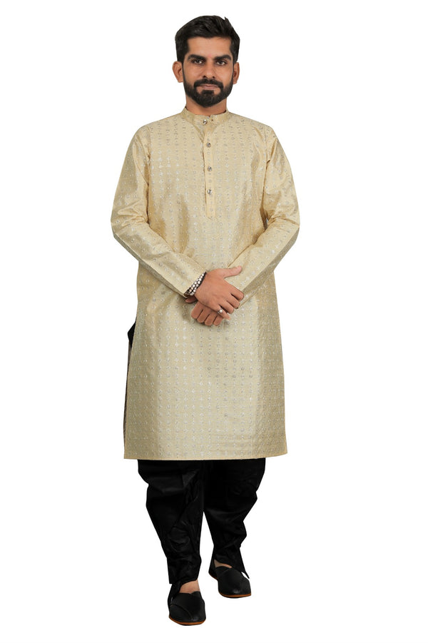 DEIANA'S Fancy Black Dhoti Embroidery kurta Set For Men's (Cream) - Distacart