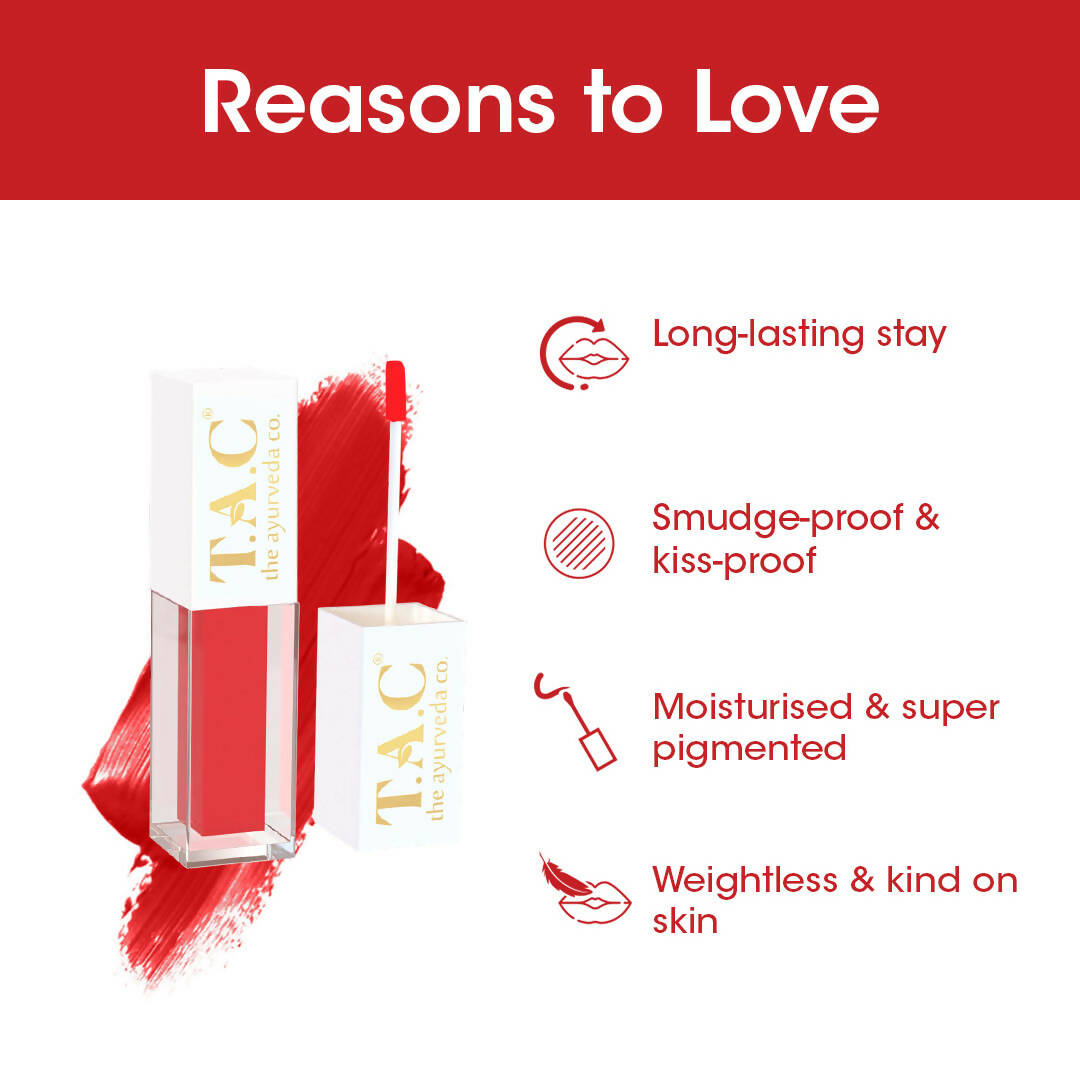 TAC - The Ayurveda Co. Liquid Matte Miss Red Lipstick - Distacart