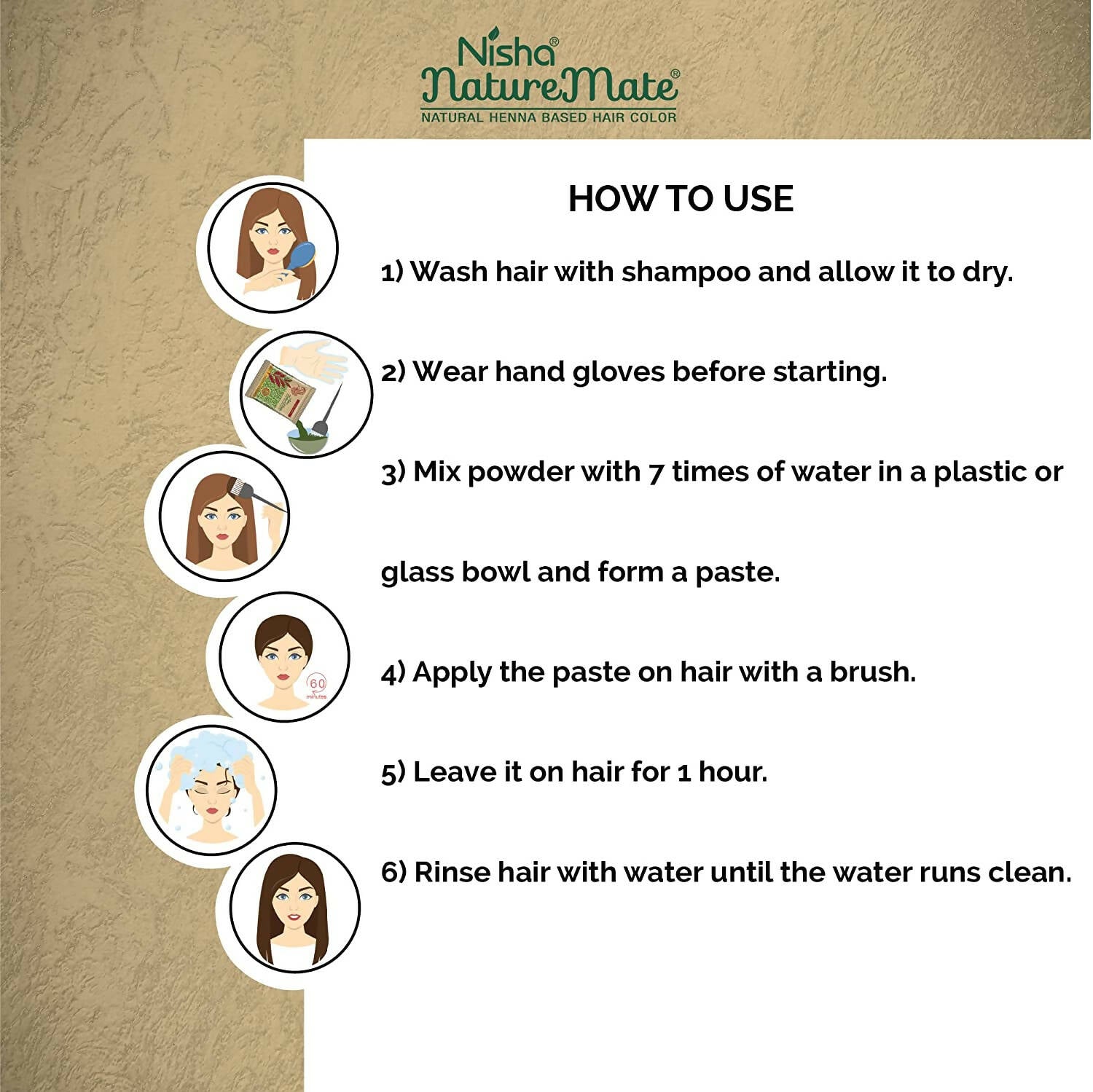 Nisha Nature Mate Henna Based Hair Natural Brown Color - Distacart