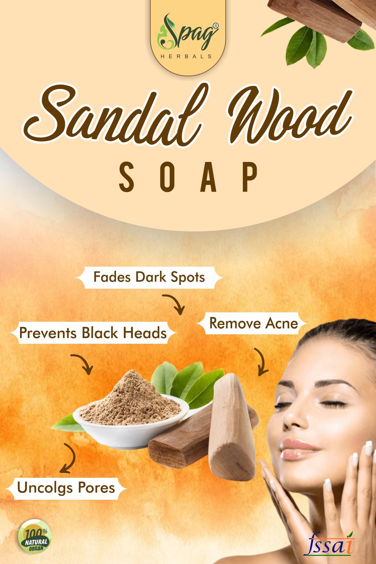 Spag Herbals Organic Sandalwood Handmade Soap - Distacart