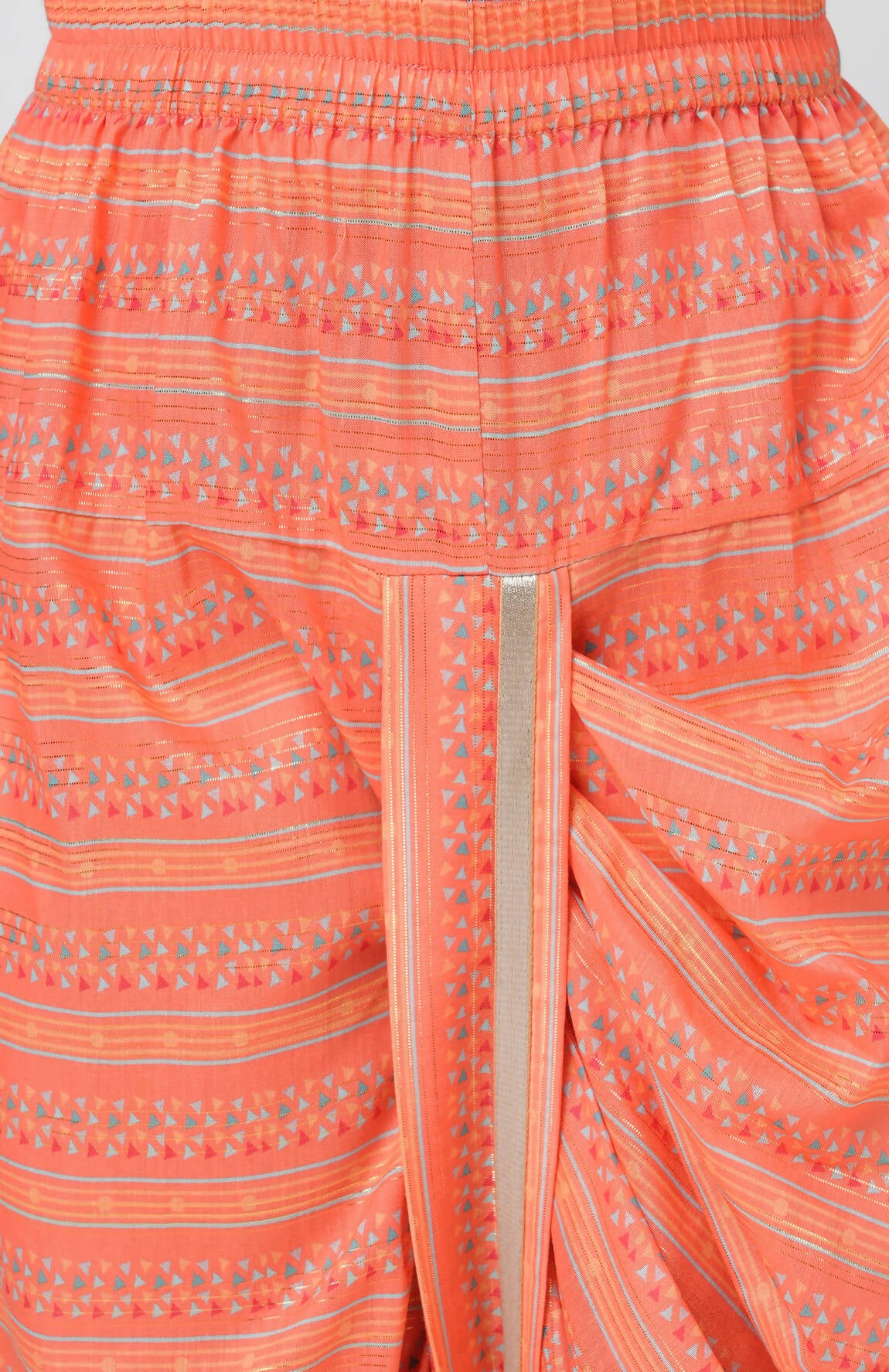Lil Drama Golden Weaves Boys Orange Kurta With Dhoti Set - Distacart