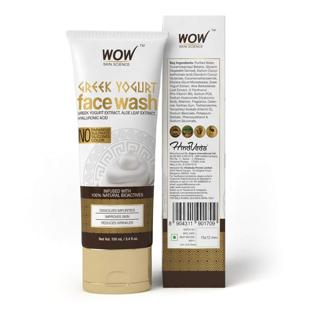 Wow Skin Science Greek Yoghurt Face Wash Ingredients