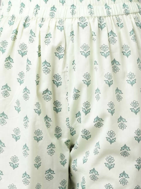 FIORRA Women's Sea Green Cotton A-Line Kurta Set - Distacart