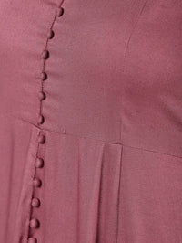 Thumbnail for Aniyah Rayon Block Print Anarkali Flared Kurta With Palazzo Set Dusty Pink (AN-156K)