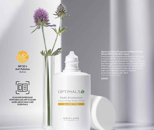 Oriflame Optimals Multi-Protection Urban UV Day Shield SPF 30 All Skin Types 30ml