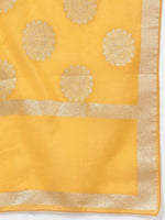 Thumbnail for Myshka Women Yellow Panelled Kurta with Palazzos With Dupatta - Distacart