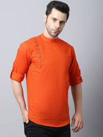 Thumbnail for Even Apparels Orange Pure Cotton Kurta With Side Placket - Distacart