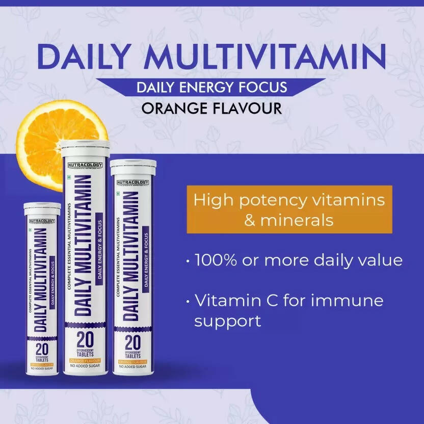 Nutracology Daily Multivitamin Effervescent Tablets With Vitamins & Minerals For Men & Women - Distacart