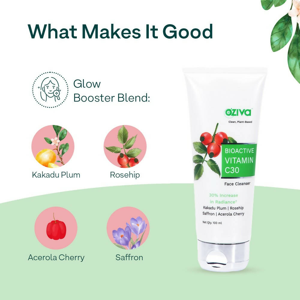 OZiva Bioactive Vitamin C30 Face Cleanser - Distacart