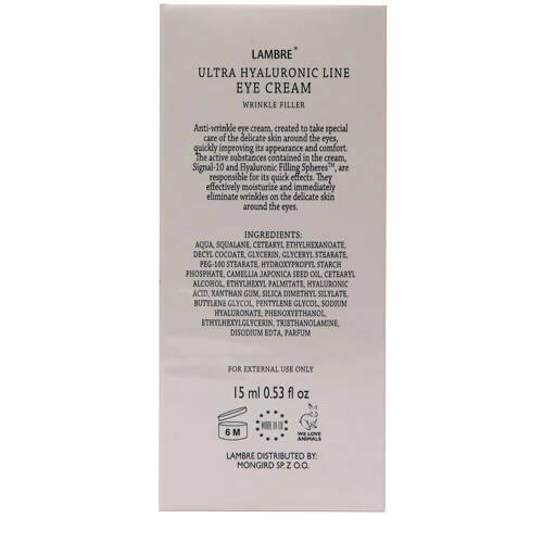 Lambre Ultra Hyaluronic Line Eye Cream Wrinkle Filler - Distacart
