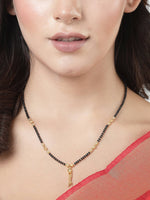 Thumbnail for NVR Women Ethnic Gold-Plated Beaded Mangalsutra - Distacart