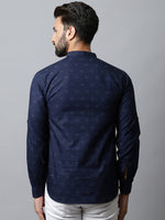 Thumbnail for Even Apparels Navy blue Color Pure Cotton Men's Kurta With Band Collar (PRT1184) - Distacart