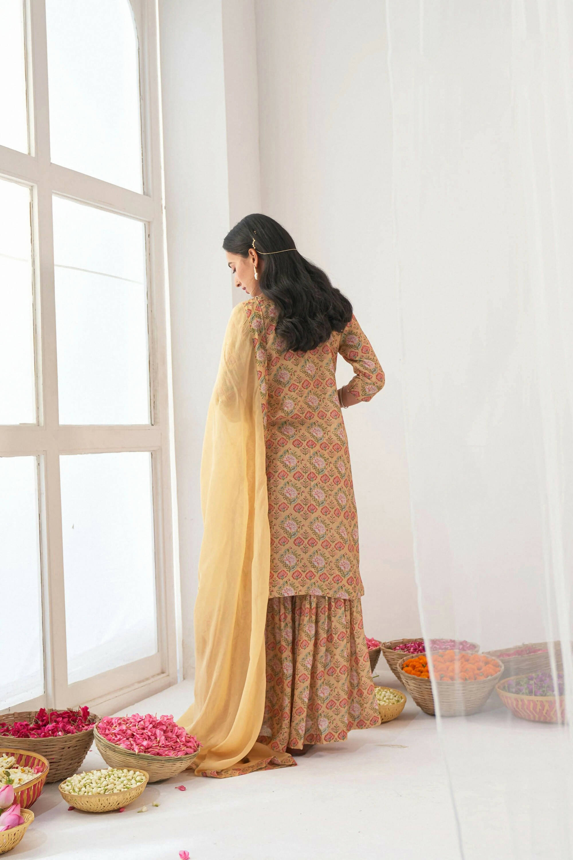 Designer Stylish Yellow Muslin Stitched Suit With Dupatta - Anbazaar - Distacart