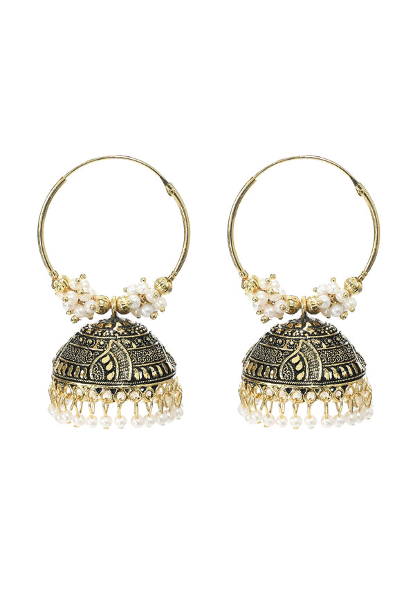 Mominos Fashion Johar Kamal Women's Latest Designer Golden Color Jhumkas - Distacart