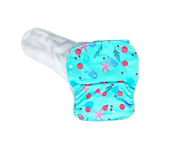 Kindermum Nano Aio Cloth Diaper With 2 Organic Cloth Insert- Seashore For Kids - Distacart