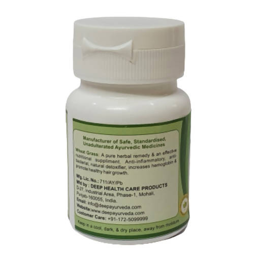 Deep Ayurveda Wheat Grass 500mg Veg Capsules - Distacart