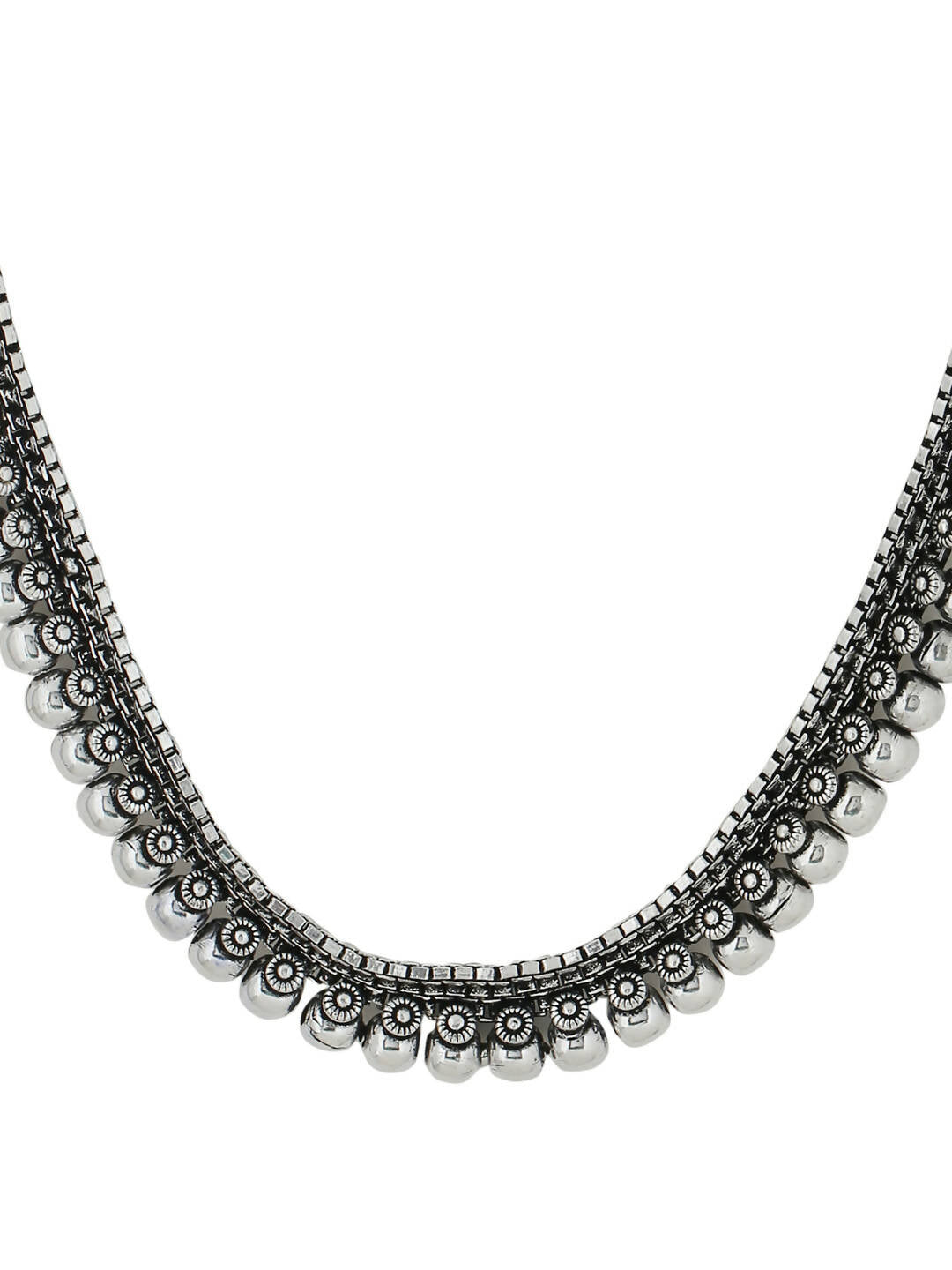 NVR Women Silver-Plated Oxidised Necklace - Distacart