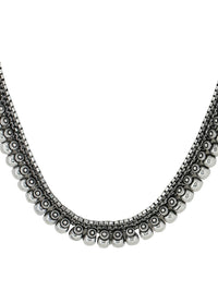 Thumbnail for NVR Women Silver-Plated Oxidised Necklace - Distacart