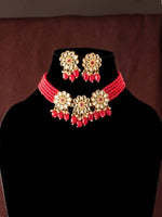 Thumbnail for Mominos Fashion Johar Kamal Women's Red Beads Pearls Gold-Plated Jewellery Set