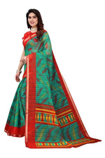 Thumbnail for Vamika Green Linen Zari Border Saree