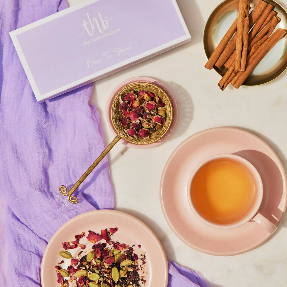 The Herb Boutique Antique Brass Tea Strainer - Distacart