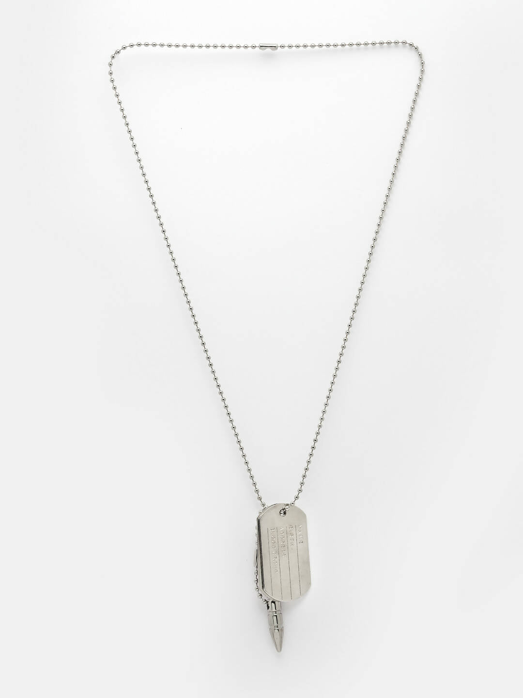 NVR Men Silver Plated Milletry Style Pendent With Chain - Distacart